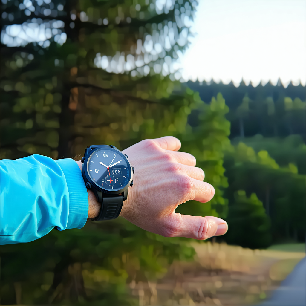 GPS-Uhr am Handgelenk eines Sportlers